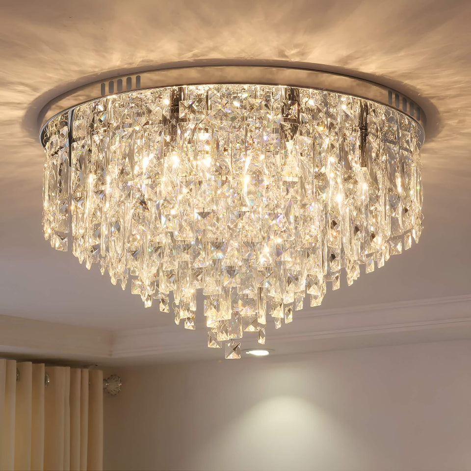 Emery Crystal flush mount light